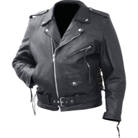 Rocky Mountain Solid Genuine Cowhide Leather Classic Motorcycle Jacket