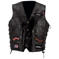 Maxam Diamond Plate&#8482; Rock Design Genuine Buffalo Leather Vest