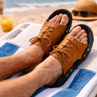 Men's Open Toe sandals - Indoors Outdoors footwear Slip-On sliders