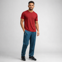 Casual Light Summer Pants for Men Joggers Sweatpants with zippered pockets Heather Blue