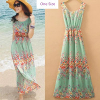 BOHO Summer Maxi Dress Green Floral Dress Summer Dresses for Women Relaxed fit