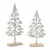Metal Tree with Wood Base (Set of 2)