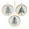 Ceramic Pine Tree Disc Ornament (Set of 12)