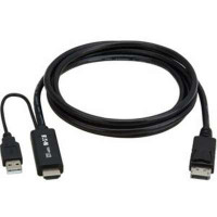 Eaton P567-02M-4K6 HDMI DISPLAYPORT ACTIVE ADAPTER M/M 4K 60 HZ USB POWER BLACK 2M