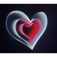 Hanging Triple Heart Ekko Light Display 23.5