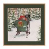 Framed Horse Sleigh Ride Print 23.5