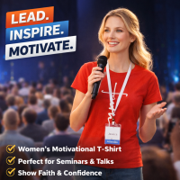 Women's Faith T-Shirt Crew Neck - Short Sleeve - Fashion Tee Red - Size M - 3XL