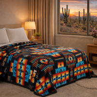 Serafina Geometric Print / Aztec Print Blanket Multicolor - King Size - Perfect for Winter
