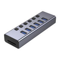 4xem 4XHS015 8 IN 1 MULTI FUNCTION USB HUB 6X USB C 3.1 5GBPS 1XSD 1XTF PORTS