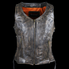 Vance Leather High Mileage Ladies Distressed Brown Lace Side Vest