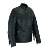 High Mileage Ladies Black Fringe and Rivet Leather Jacket