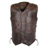 Vance Leather High Mileage Men's Vintage Brown 10 Pocket Vest