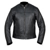 High Mileage Men's Black Vented Premium Leather Scooter Jacket