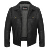 Vance Leathers' Men's Black Motorcycle Trucker Leather Jacket