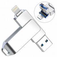 GOLDENRAM GROUP INC 902F42-GR 1TB USB/APPLE LIGHTNING 2-IN-1 COMBO FLASH DRIVE - IPHONES OR PCS