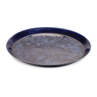 Round Etched Metal Tray 13.5