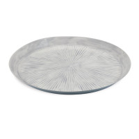 Round Etched Metal Tray 13.5