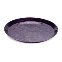 Round Etched Metal Tray 13.5