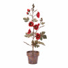 Iron Potted Poppy Floral Sculpture 24.5