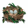 Twig Bird Nest with Eggs and Boxwood Foliage (Set of 12)