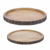 Set of 2 Natural Mango Wood Decorative Trays