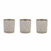 Set of 3 Silver & Gold Glass Votive Candle Holders