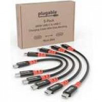 Plugable Technologies USBC-CCS5X PLUGABLE 5-PACK USB-C CABLES 240W CHARGING WITH DATA BLOCKING
