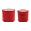 Red Metal Container with Lid (Set of 2)