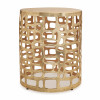 Round Abstract Cut Out Metal Accent Table 19