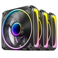 Antec Orbit ARGB, PWM PC Fans, mm Fan, PWM Case Fan, Infinity Mirror Effect, 2000 RPM, FDB Bearing, Orbit Series 3 Packs