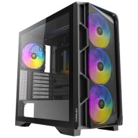 Antec , 4 x 140mm PWM Fans Included, PWM Fan Controller, Up to 9 Fans Simultaneously, Type-C 3.2 Gen 2 Port, Full-View Tempered Glass Side Panel, 360mm Radiator Support, Mid-Tower ATX PC Case