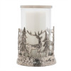 Etched Metal Woodland Candle Holder 8