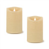 Cream Simplux LED Designer Wax Candle with Remote (Set of 2)